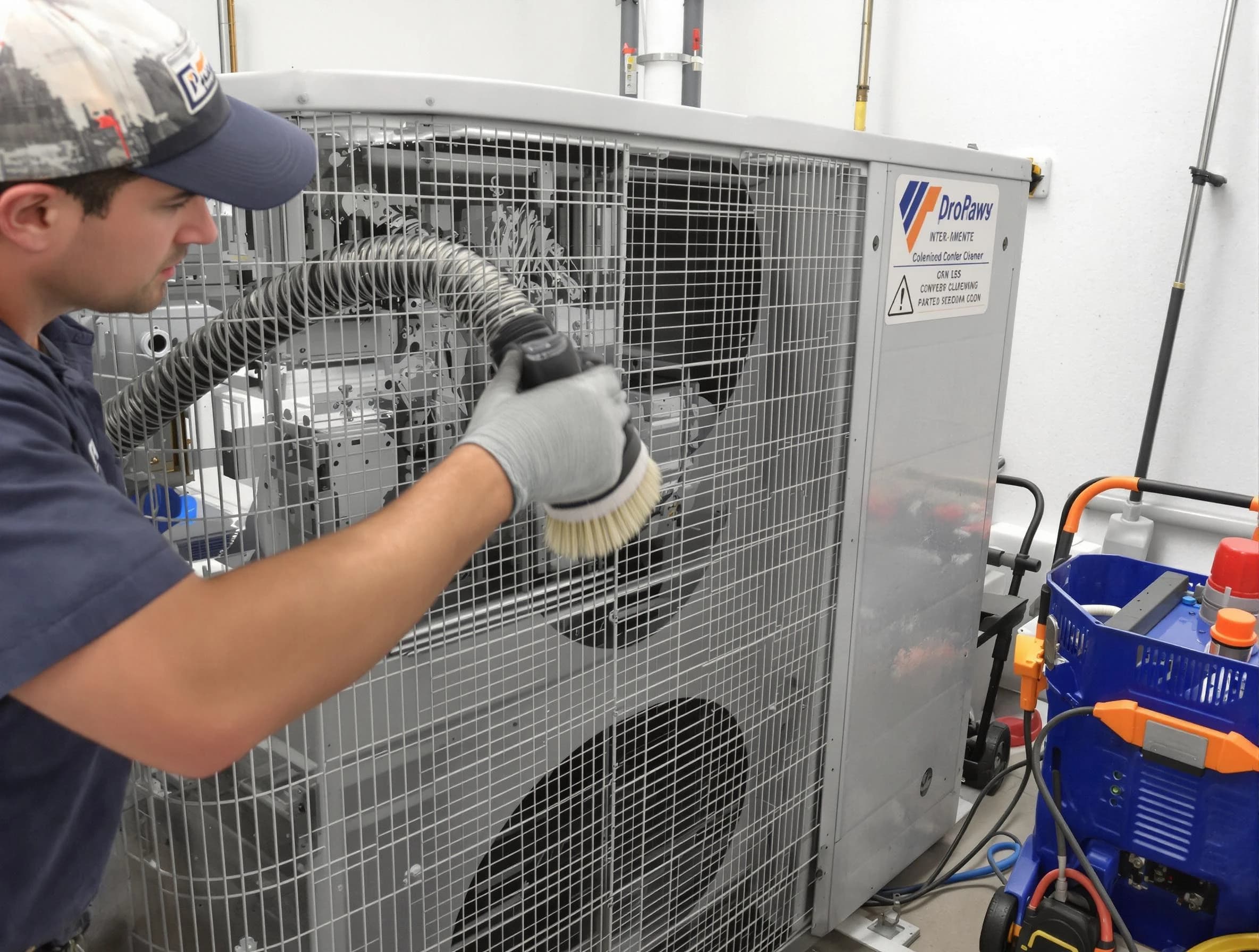 Woodmoor Air Duct Cleaning specialist performing precision AC coil cleaning for improved system performance in Woodmoor