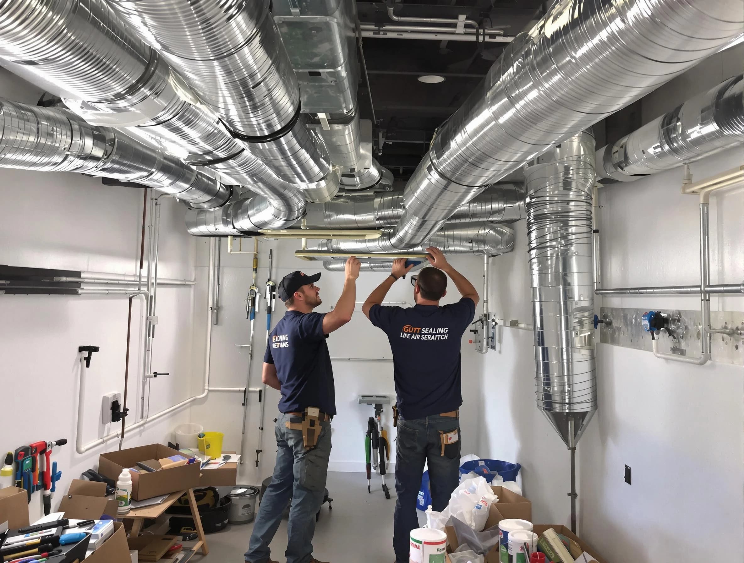 Woodmoor Air Duct Cleaning technician applying professional duct sealing solutions in Woodmoor