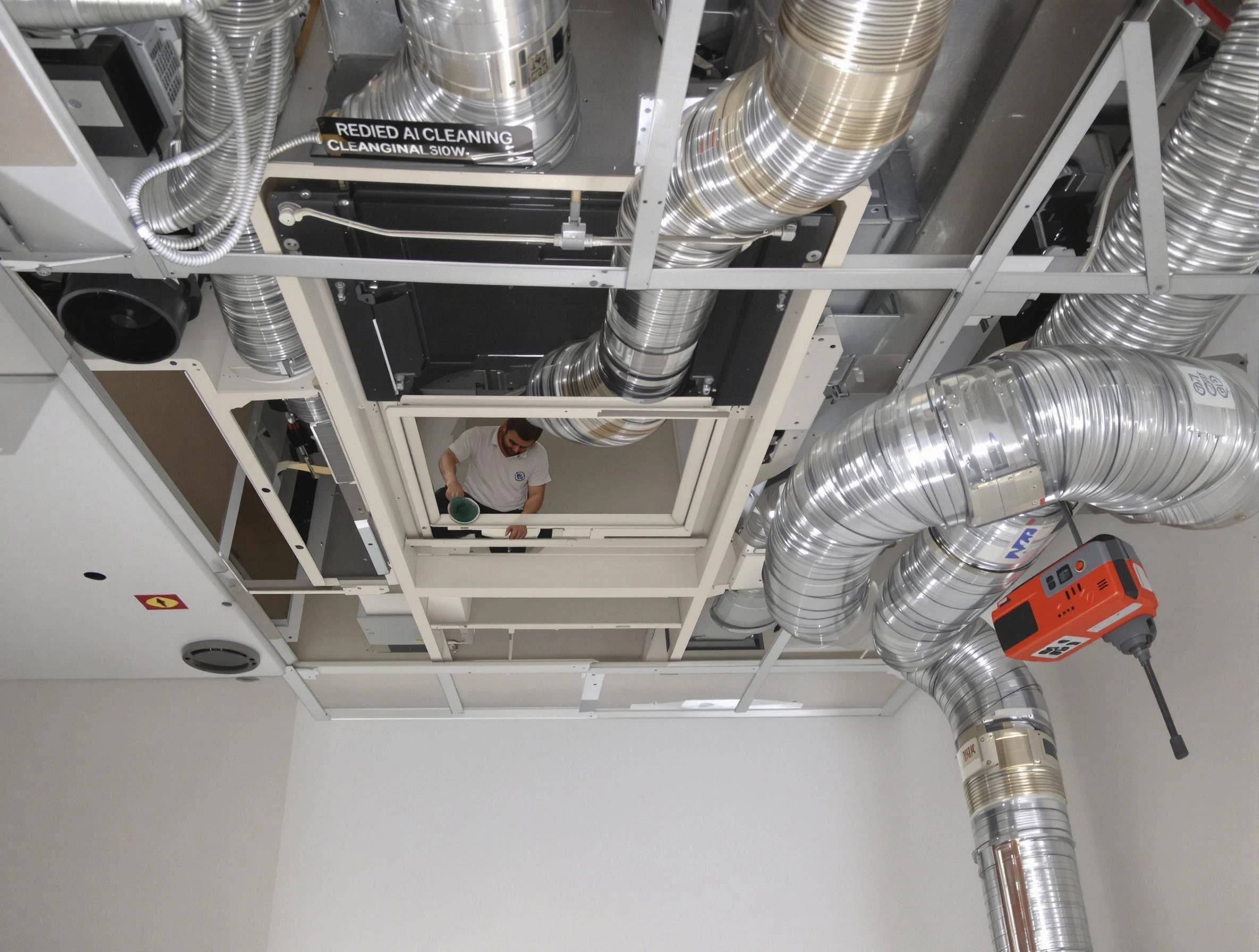 Woodmoor Air Duct Cleaning technician performing detailed central duct system cleaning in Woodmoor