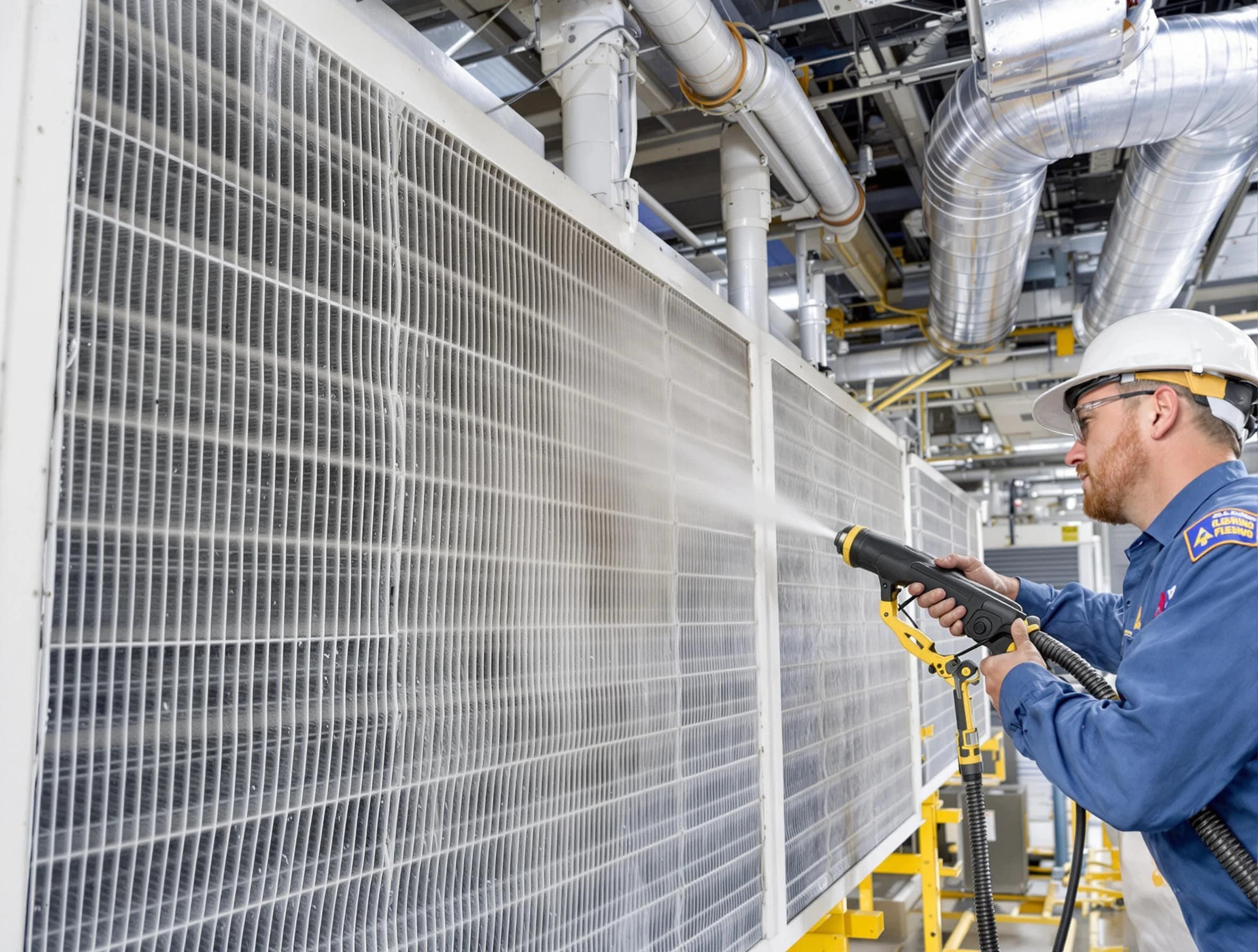 Professional commercial coil cleaning by Woodmoor Air Duct Cleaning in Woodmoor