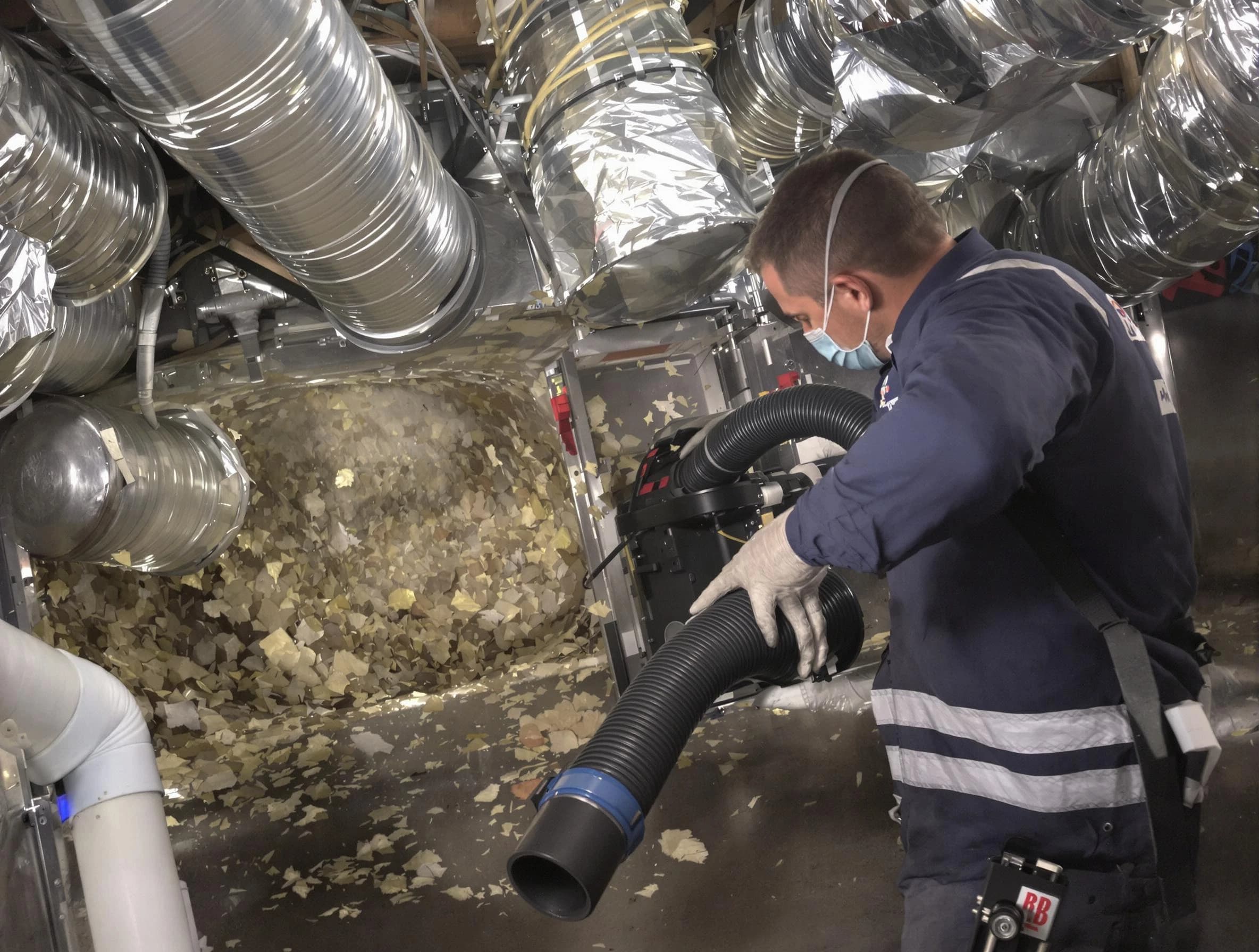 Woodmoor Air Duct Cleaning specialist operating negative pressure cleaning equipment for thorough duct maintenance in Woodmoor