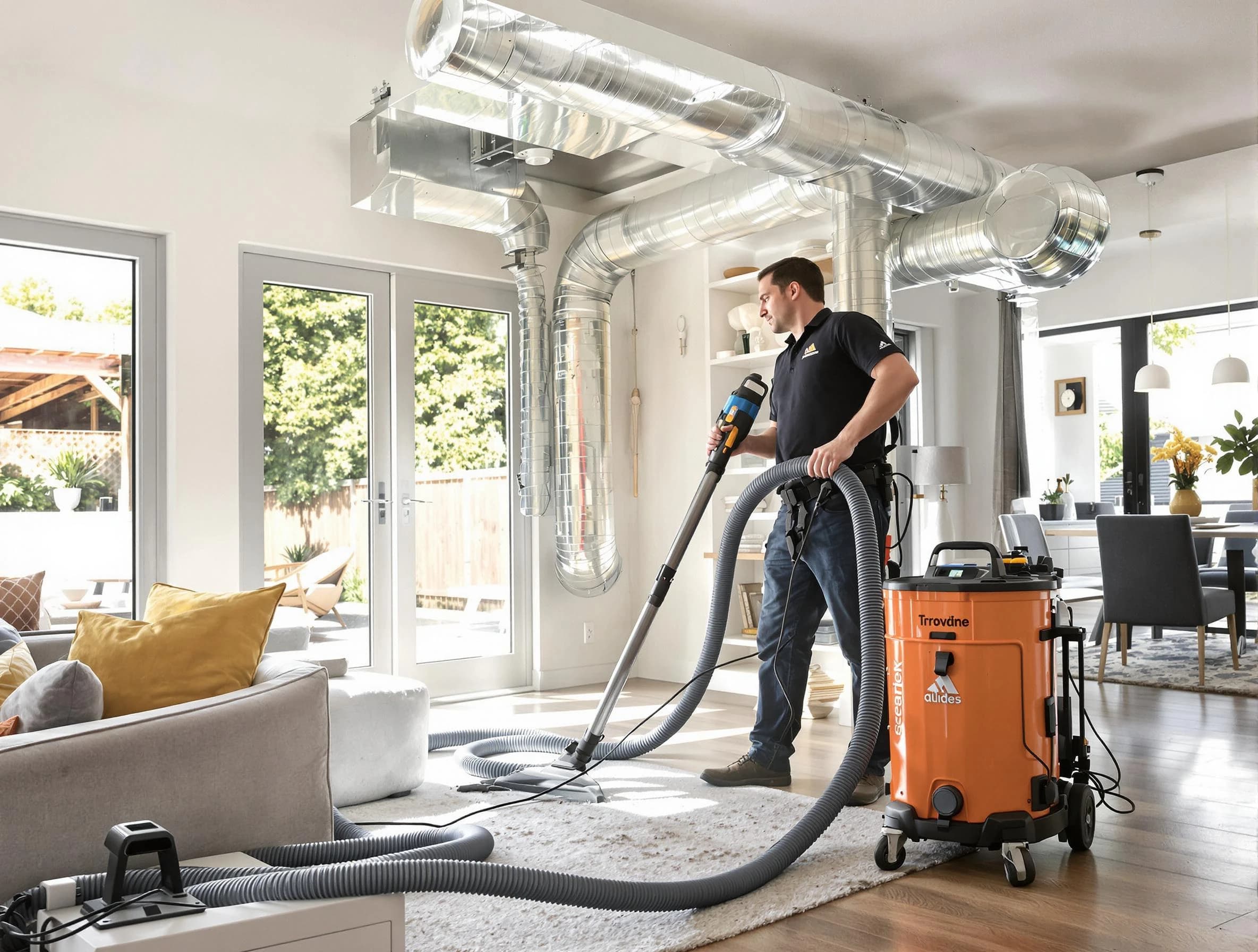 Woodmoor Air Duct Cleaning specialist performing thorough residential duct cleaning using advanced equipment in Woodmoor