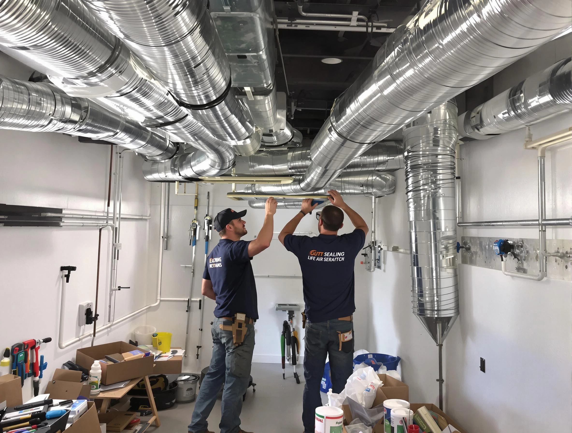 Woodmoor Air Duct Cleaning technician applying professional duct sealing solutions in Woodmoor