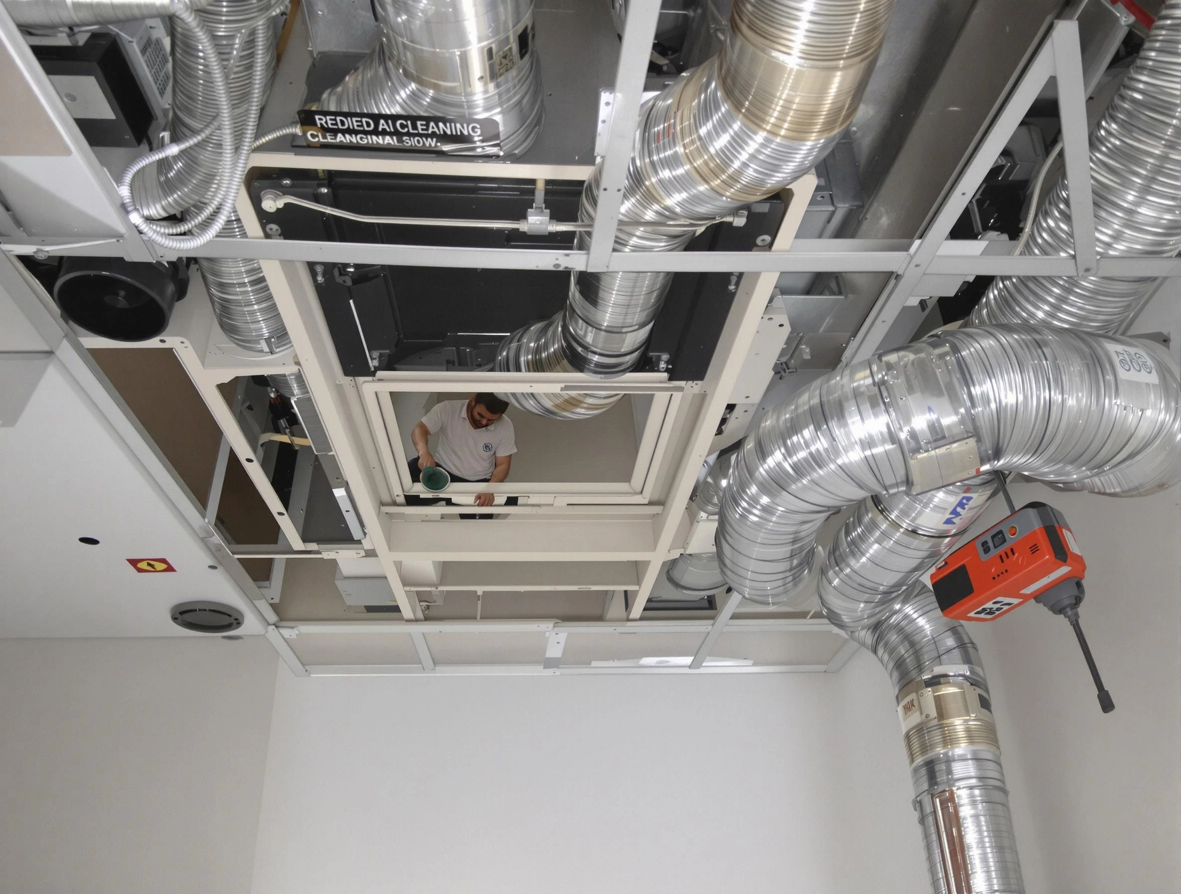 Woodmoor Air Duct Cleaning technician performing detailed central duct system cleaning in Woodmoor